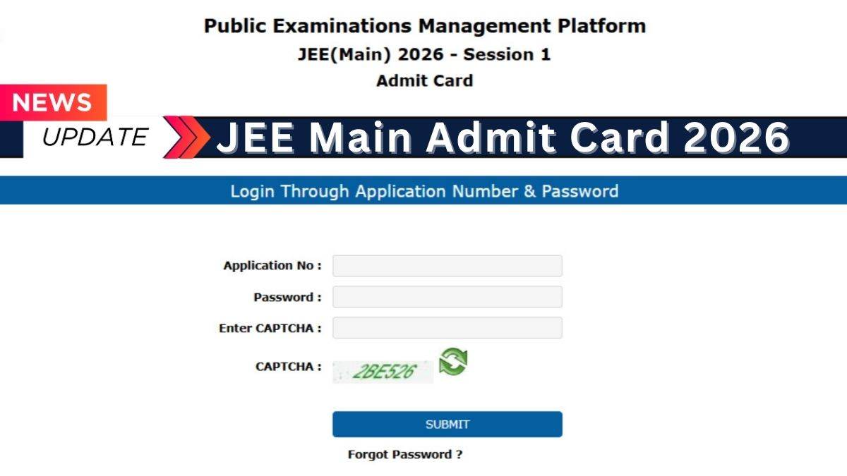 JEE Main 2026 Registration Window Opens